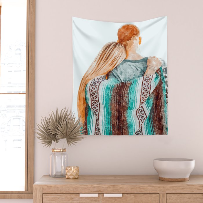 You Are My Sun, My Moon & All My Stars #painting #illustration Wall Tapestry Gallery Image 2