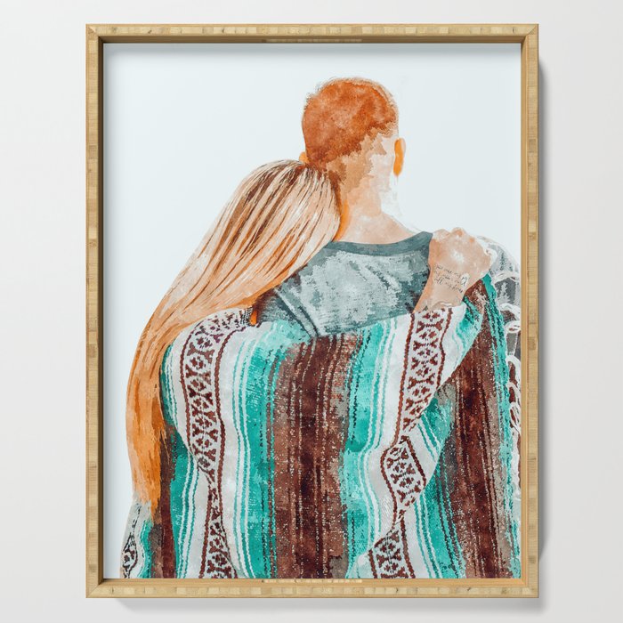 You Are My Sun, My Moon & All My Stars #painting #illustration Serving Tray Gallery Image 1