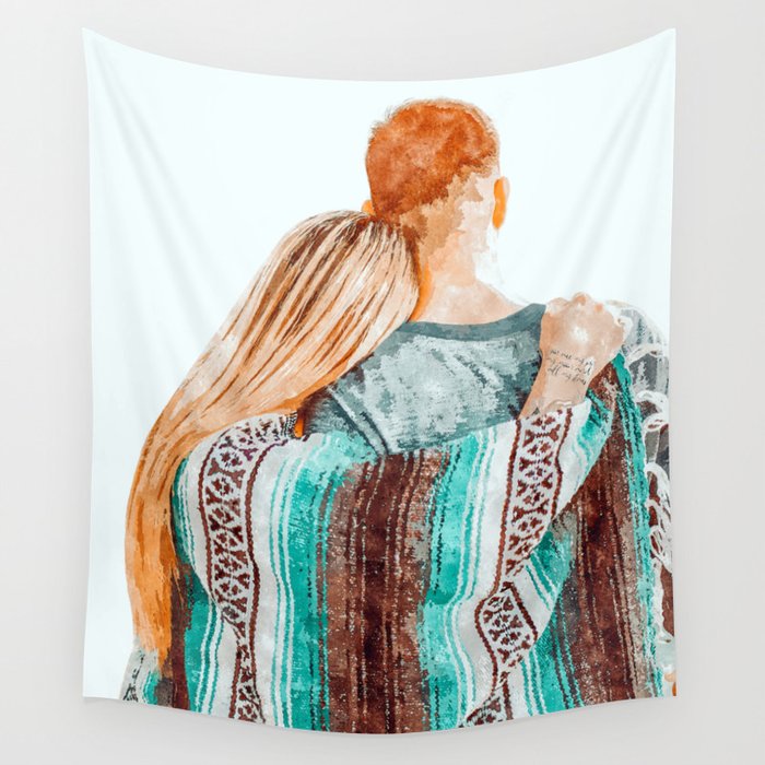 You Are My Sun, My Moon & All My Stars #painting #illustration Wall Tapestry Gallery Image 4