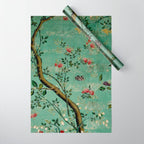Antique 18th Century Blooming Camellia Garden Botanical Wrapping Paper Gallery Image 1