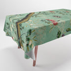 Antique 18th Century Blooming Camellia Garden Botanical Tablecloth Gallery Image 1