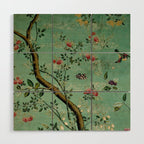 Antique 18th Century Blooming Camellia Garden Botanical Wood Wall Art Gallery Image 1