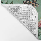Antique 18th Century Blooming Camellia Garden Botanical Bath Mat Gallery Image 2