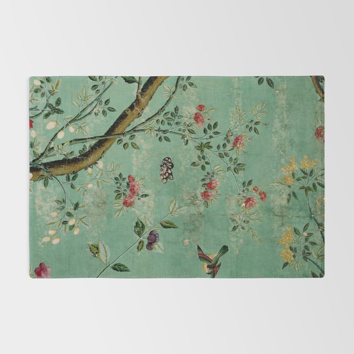 Antique 18th Century Blooming Camellia Garden Botanical Rug Gallery Image 2