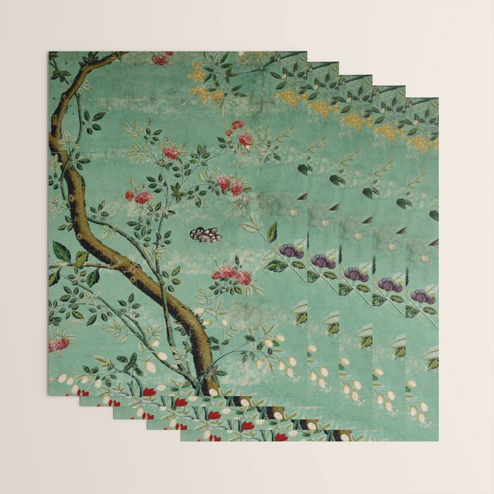 Antique 18th Century Blooming Camellia Garden Botanical Wrapping Paper Gallery Image 3