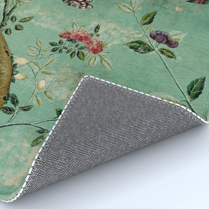 Antique 18th Century Blooming Camellia Garden Botanical Rug Gallery Image 4