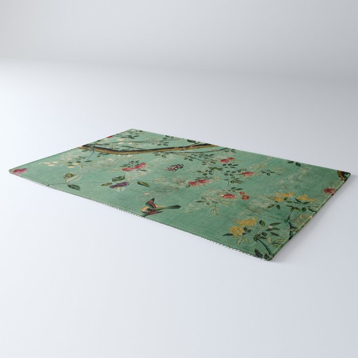 Antique 18th Century Blooming Camellia Garden Botanical Rug Gallery Image 3