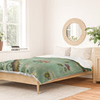 Antique 18th Century Blooming Camellia Garden Botanical Duvet Cover Gallery Image 2