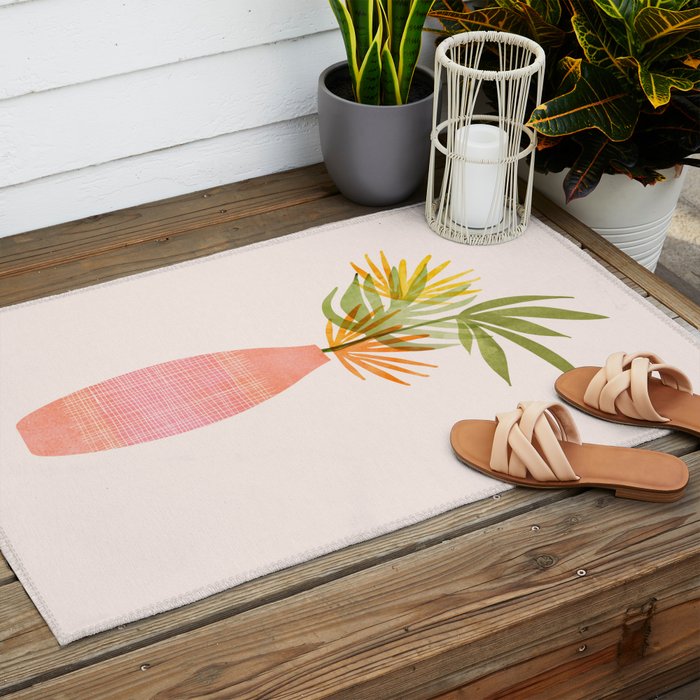 Simple Modern Tropical Bouquet Outdoor Rug Gallery Image 2