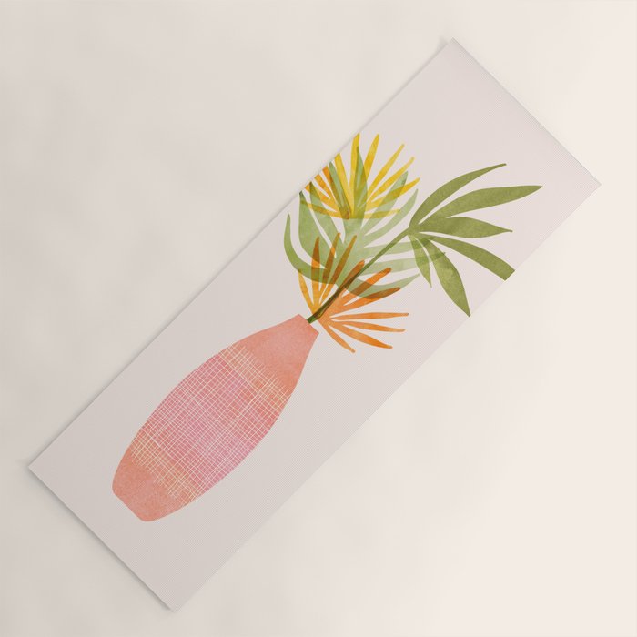 Simple Modern Tropical Bouquet Yoga Mat Gallery Image 1