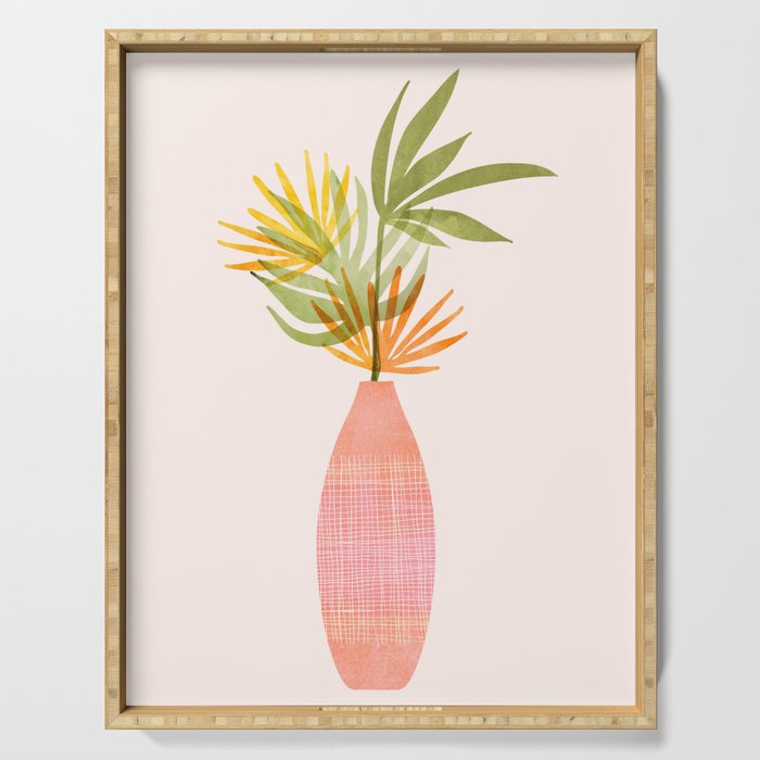 Simple Modern Tropical Bouquet Serving Tray Gallery Image 1