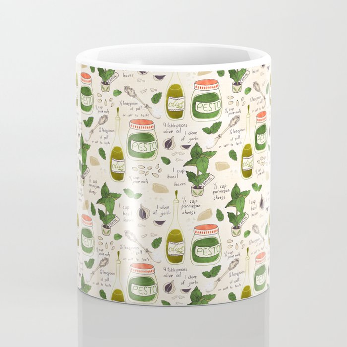 Pesto. Illustrated Recipe. Coffee Mug Gallery Image 4