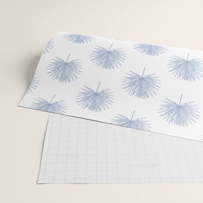 Palmetto Print - Blue Wrapping Paper Gallery Image 2