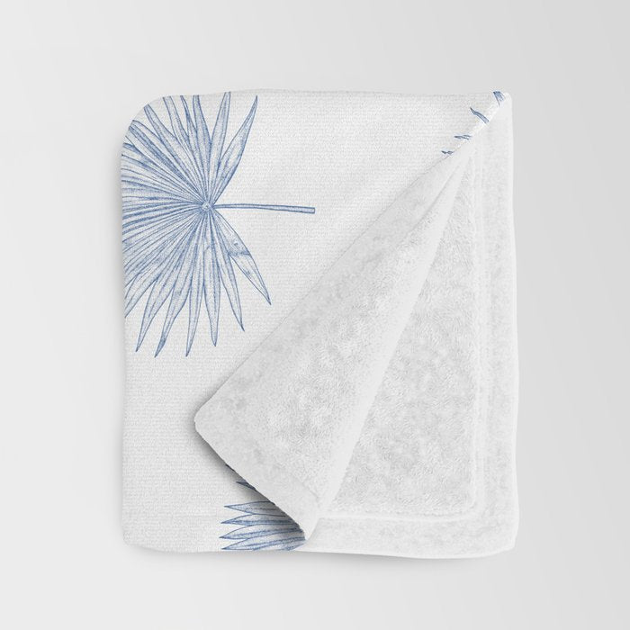 Palmetto Print - Blue Throw Blanket Gallery Image 3