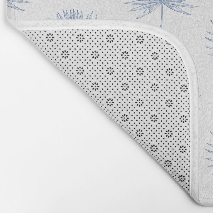 Palmetto Print - Blue Bath Mat Gallery Image 2