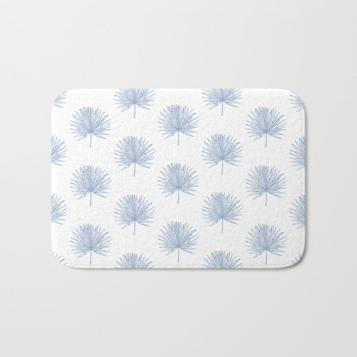 Palmetto Print - Blue Bath Mat Gallery Image 1