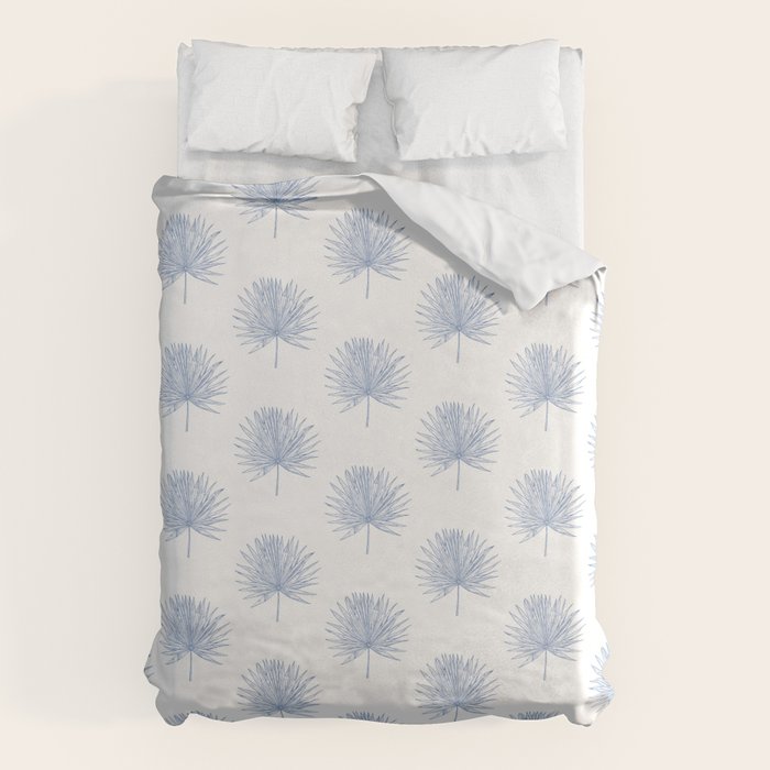 Palmetto Print - Blue Duvet Cover Gallery Image 6