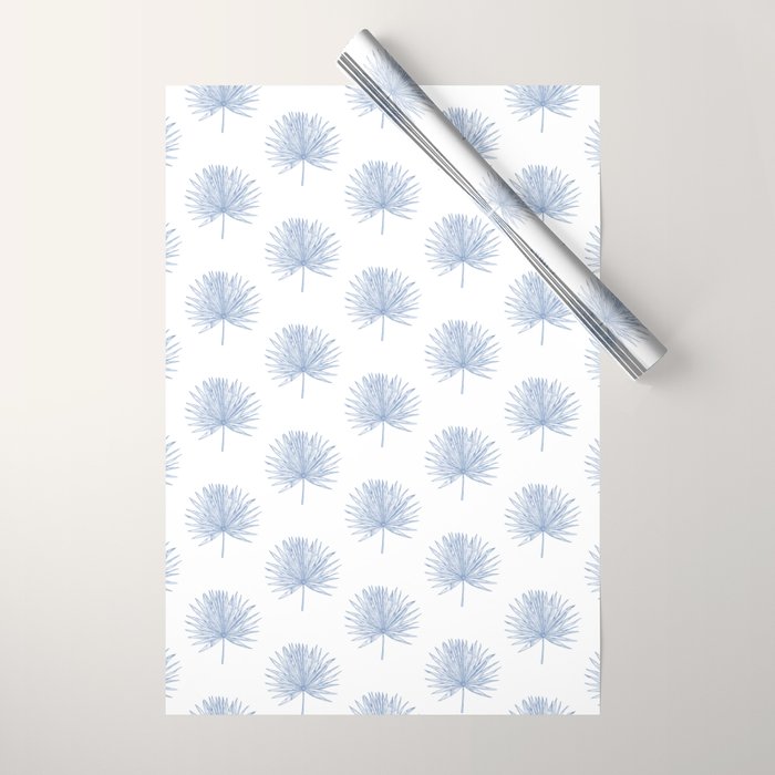 Palmetto Print - Blue Wrapping Paper Gallery Image 1