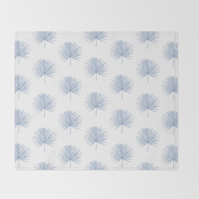 Palmetto Print - Blue Throw Blanket Gallery Image 2