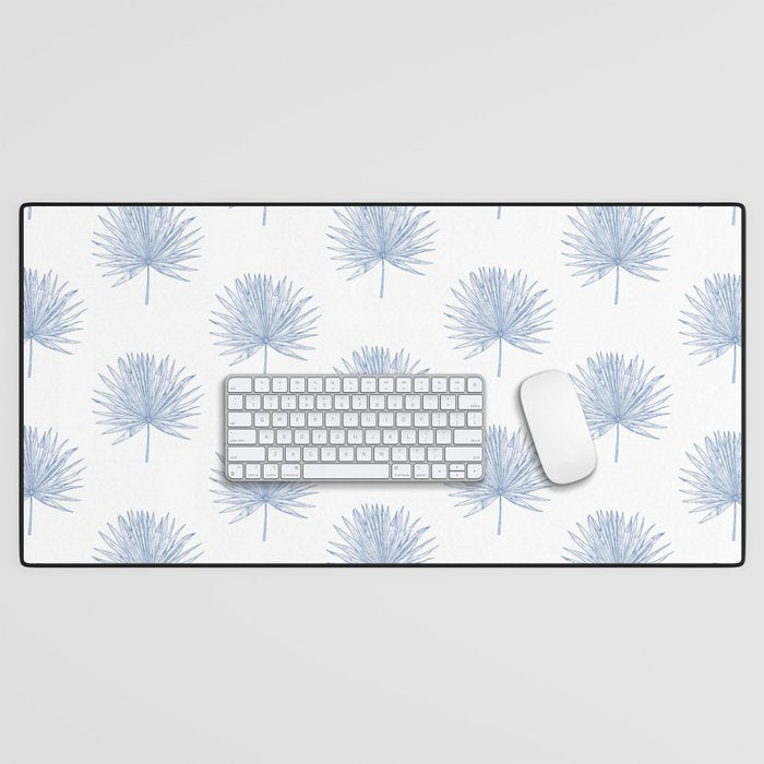 Palmetto Print - Blue Desk Mat Gallery Image 1