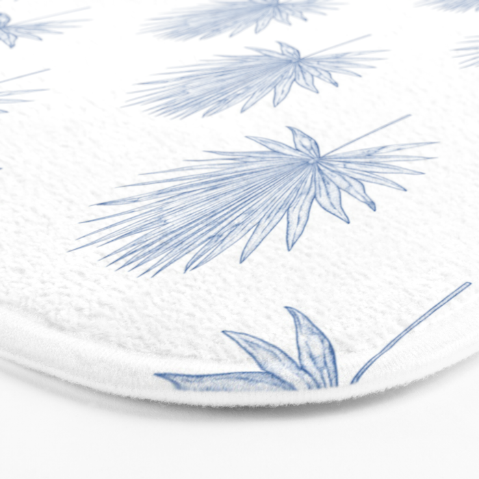 Palmetto Print - Blue Bath Mat Gallery Image 3