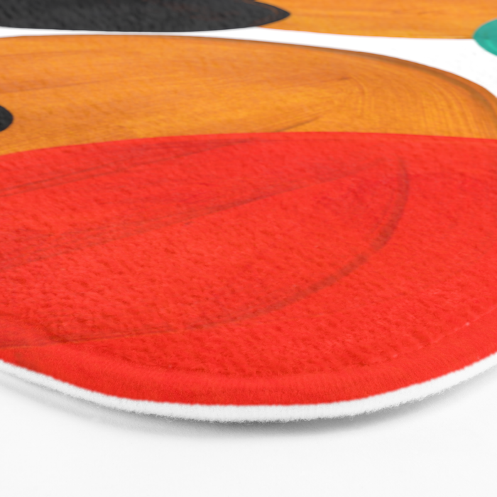 Mid Century Modern Abstract Minimalist Retro Vintage Style Rolie Polie Olie Bubbles Teal Orange Bath Mat Gallery Image 3