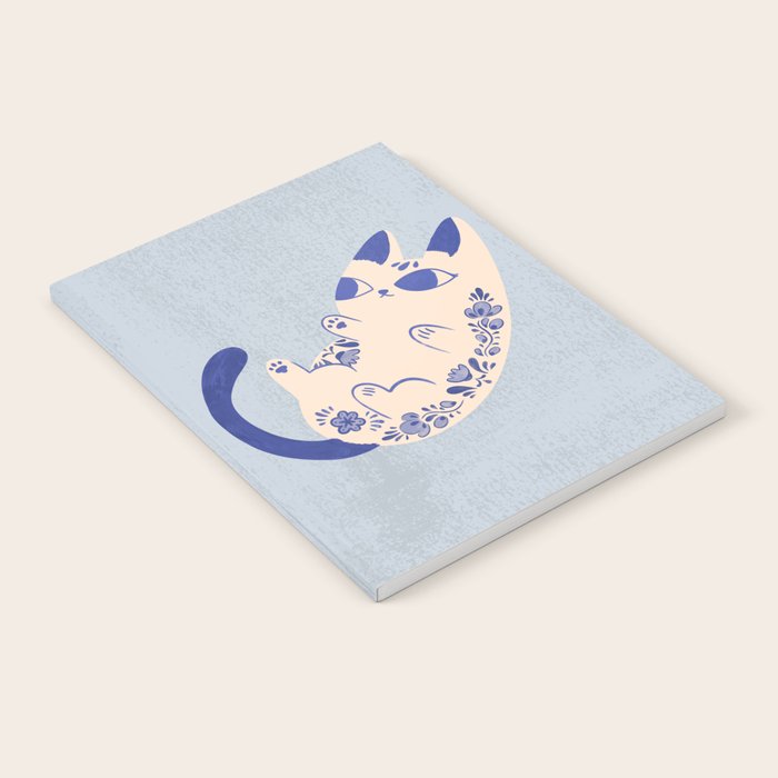 Purrcelin Cat Butt - Charming Delft Pottery Kitty Notebook Gallery Image 1