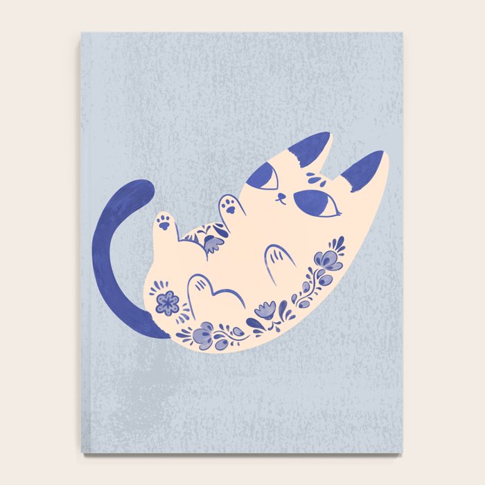 Purrcelin Cat Butt - Charming Delft Pottery Kitty Notebook Gallery Image 4