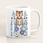 Floral Tiger in a Bold Jungle - Vibrant Botanical Wildlife Art Coffee Mug Gallery Image 1