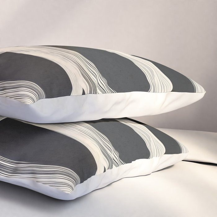 Black and White  Abstract Line Art  2 Pillow Sham Gallery Image 3