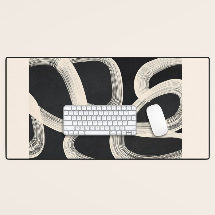 Black and White  Abstract Line Art  2 Desk Mat Gallery Image 1