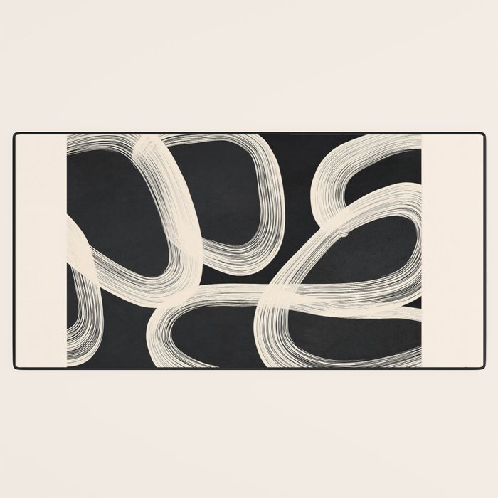 Black and White  Abstract Line Art  2 Desk Mat Gallery Image 3