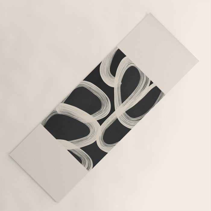 Black and White  Abstract Line Art  2 Yoga Mat Gallery Image 1
