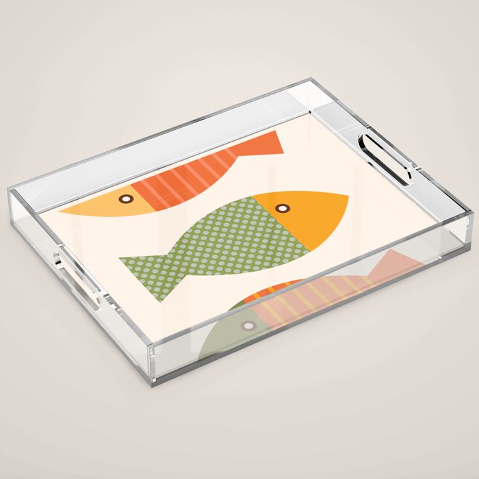 Geometrical Fish Acrylic Tray Gallery Image 1