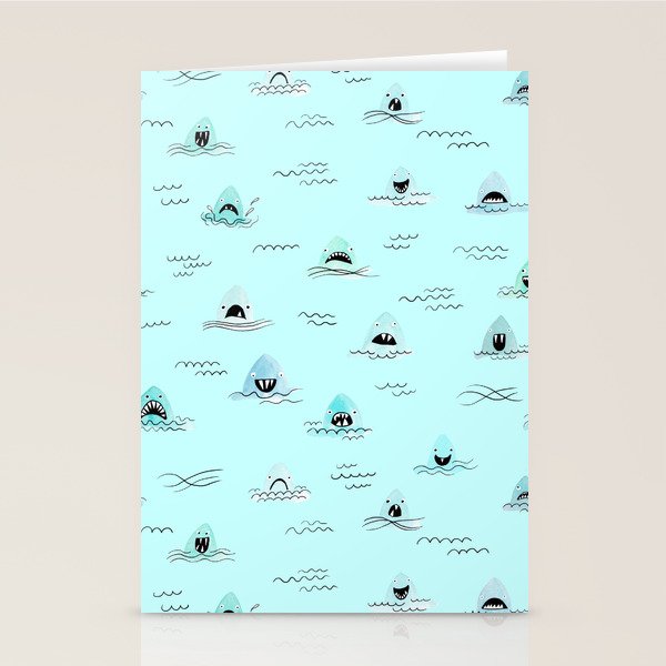 Sharkhead - Shark Pattern Stationery Card Gallery Image 1