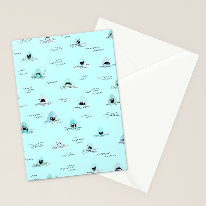 Sharkhead - Shark Pattern Stationery Card Gallery Image 2