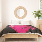 Retro Valentine Redhead Pinup Doll on a Big Heart Duvet Cover Gallery Image 3