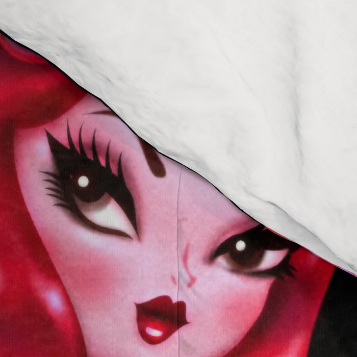 Retro Valentine Redhead Pinup Doll on a Big Heart Comforter Gallery Image 4