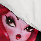 Retro Valentine Redhead Pinup Doll on a Big Heart Comforter Gallery Image 4