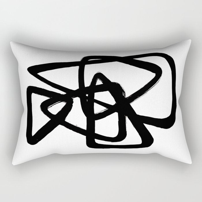 A Family Of Five White Background Rectangular Pillow Gallery Image 1