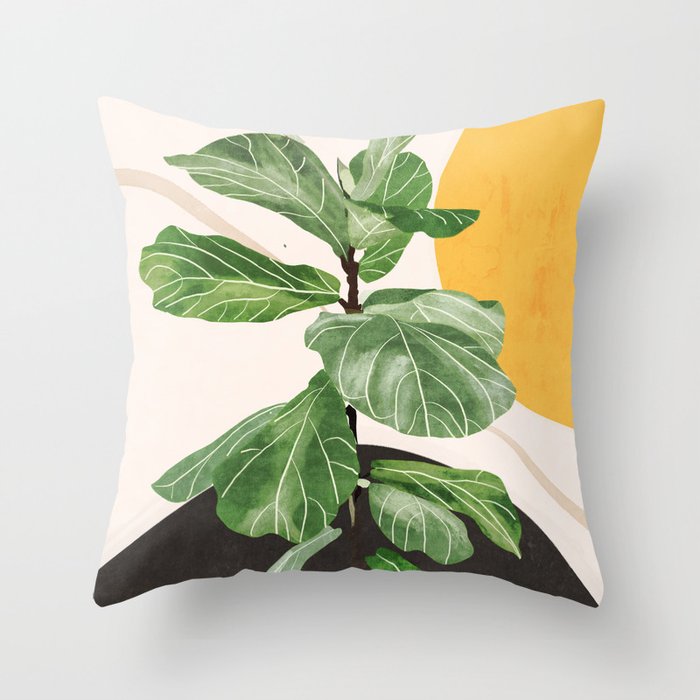 Abstract Art / Plant 2 Throw Pillow Gallery Image 1