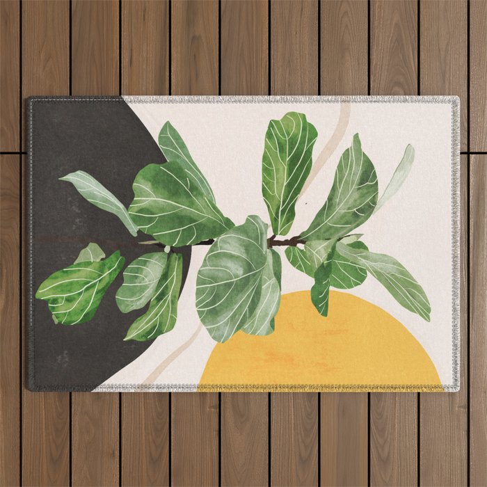 Abstract Art / Plant 2 Outdoor Rug Gallery Image 1