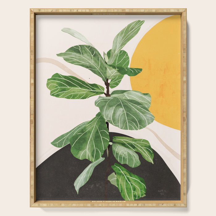 Abstract Art / Plant 2 Serving Tray Gallery Image 1