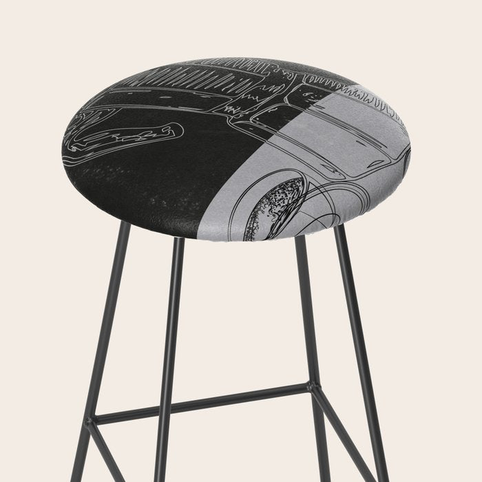 Minimalist Black And White Coffee Cups Stool Gallery Image 2