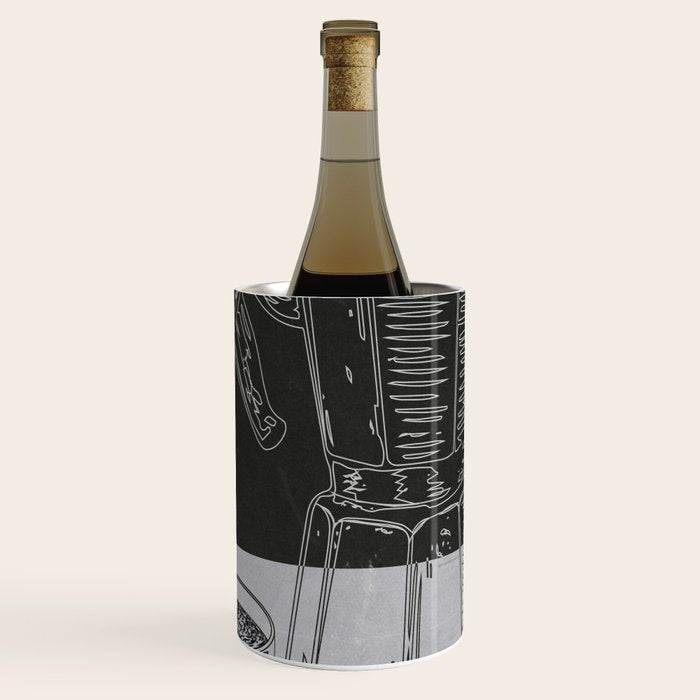 Minimalist Black And White Coffee Cups Wine Chiller Gallery Image 1