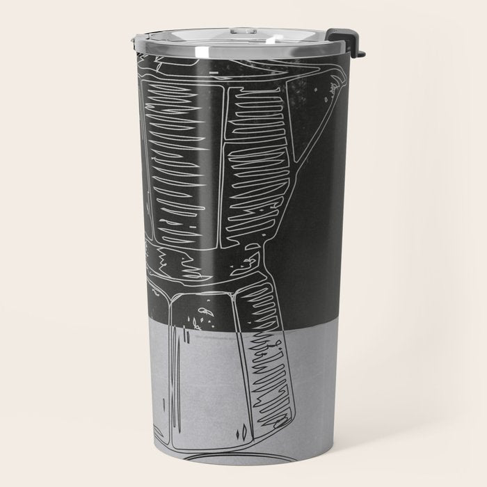 Minimalist Black And White Coffee Cups Travel Mug Gallery Image 2