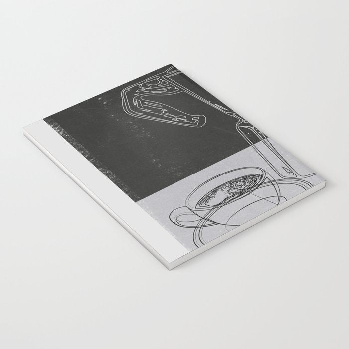 Minimalist Black And White Coffee Cups Notebook Gallery Image 3