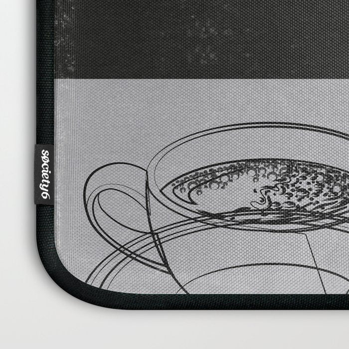 Minimalist Black And White Coffee Cups Laptop Sleeve Gallery Image 3