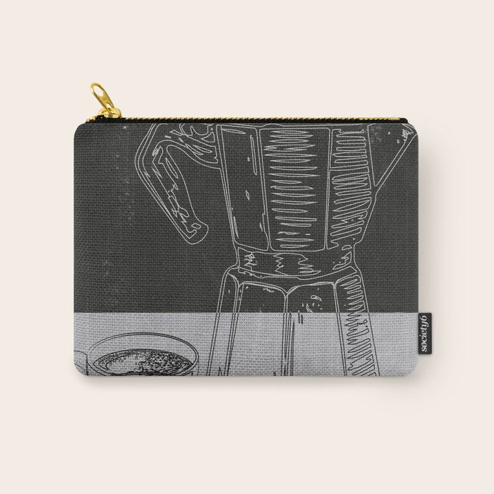 Minimalist Black And White Coffee Cups Carry All Pouch Gallery Image 1