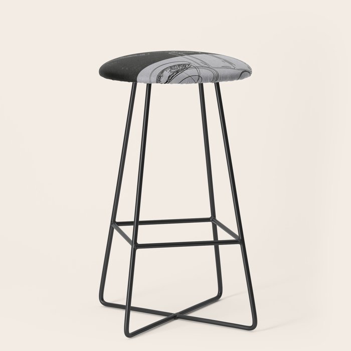Minimalist Black And White Coffee Cups Stool Gallery Image 1